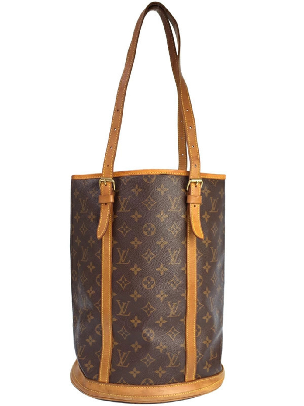 Louis Vuitton Monogram Bucket Shoulder Bag Canvas Leather Brown
